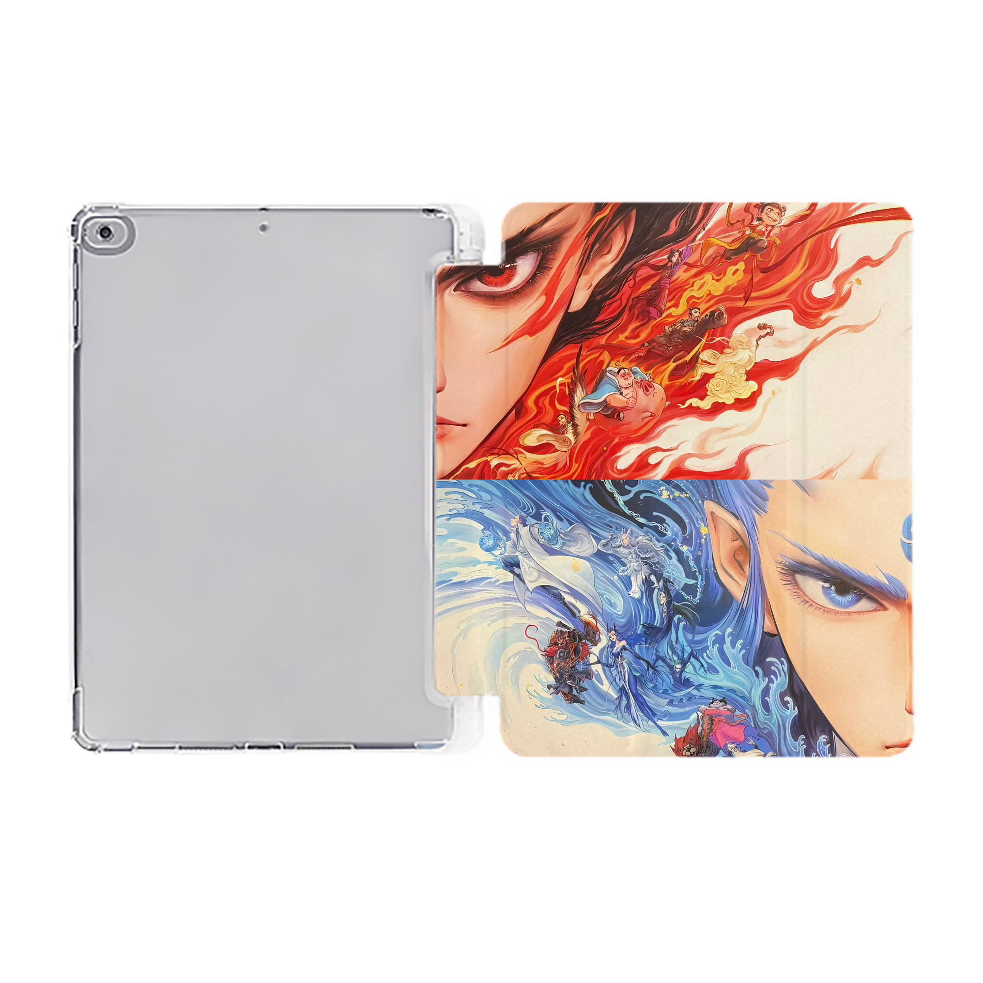 （画像用） Ne Zha 2 ナタ 魔童の大暴れ IPad ケース ペン収納付き 三つ折りスタンド PUレザー×シリコン 対応機種9.5/10.5/10.9インチ